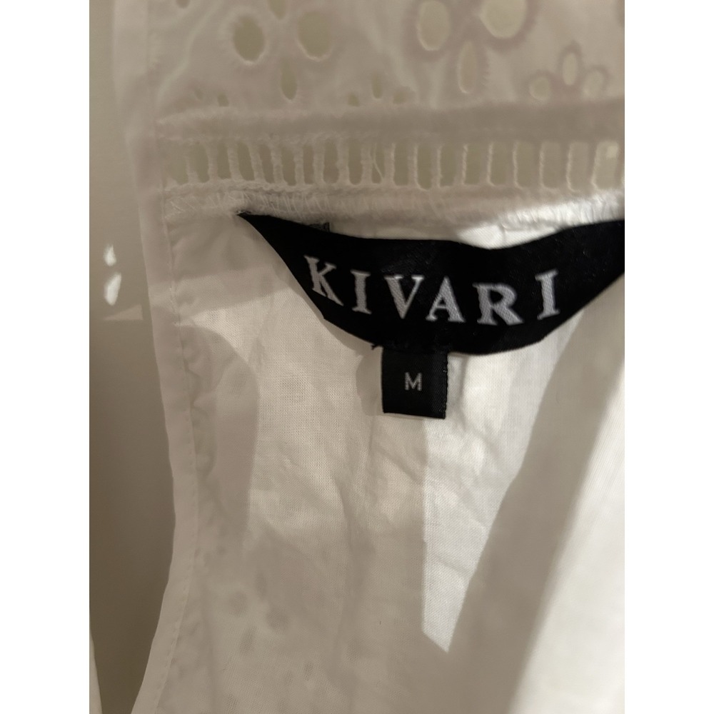 Kavari AU Women's Cotton White Eyelet Dress Size Medium - Picture 10 of 14